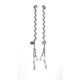 Silver Hair Twister Spiral Wrap with Charm, 4 Inch, Hair Accessory for Men and Women