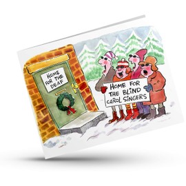 Rude Vulgar Christmas Xmas Cards (Carol Singers) 4 Pack