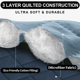 Deeky Couch Cover, Sofa Covers for 3 Cushion Couch, Dog Couch Cover Protector, Reversible and Water Resistant Furniture Covers for Pets with Foam Sticks & Elastic Straps, Sofa, Dark Blue/Light Blue