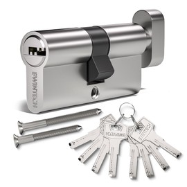 Bwintech 90 mm (45T/45) nickel-zinc alloy euro cylinder lock, door drum lock, key key with 8 horizontal dimple keys