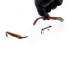 Street Knitted Vintage Men's Rectangular Woodgrain Hip Hop Buffs Rimless