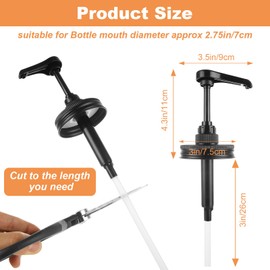 YAYODS 6 Pack Mason Jar Pump Dispenser Lid, Mason Jar Syrup Pump Dispenser for Regular Mouth Coffee Syrup Dispenser with Stickers for Syrup, Honey, Liquid Condiments, Ketchup, Coffee Syrup, Black