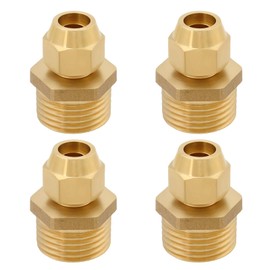 OTOTEC 4Pcs Brass Tube Fitting 1/2 BSP Male Thread to 8mm Adaptor for Gas Pipeline Air Conditioning Pipeline Sprinkler System 29.8mm