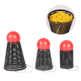 EsiFare Fishing Bait Thrower [3 Pieces] Fishing Tackle Fishing Bait Basket Fishing Bait Trap Spread Bait Fishing Casting Bait Box Bait Badminton Shaped Bait Toss ABS Lightweight Convenient Fishing