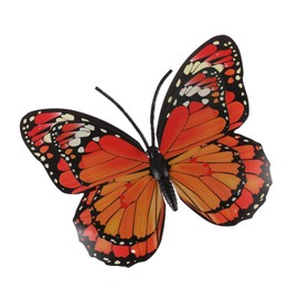 HOMSFOU Garden Butterfly Decoration Metal Wall Art Ornaments Home Ornament Butterfly Wall Decoration Japanese Tea Cups Butterfly Wall Sticker Decor for Home 3D Animal Plastic Large Size