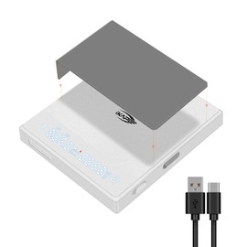 IKAPE - Báscula digital de café con temporizador, 2 kg/0.1 g de alta precisión recargable con función de tara, pantalla LED (blanco)