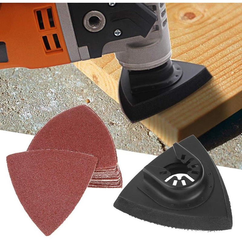 10Pcs Triangular Sanding Sheet 80mm Oscillating Multi Tool Sand Paper