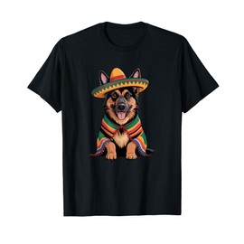 German Shepherd Mexican Sombrero Mexico Cinco De Mayo Dog T-Shirt