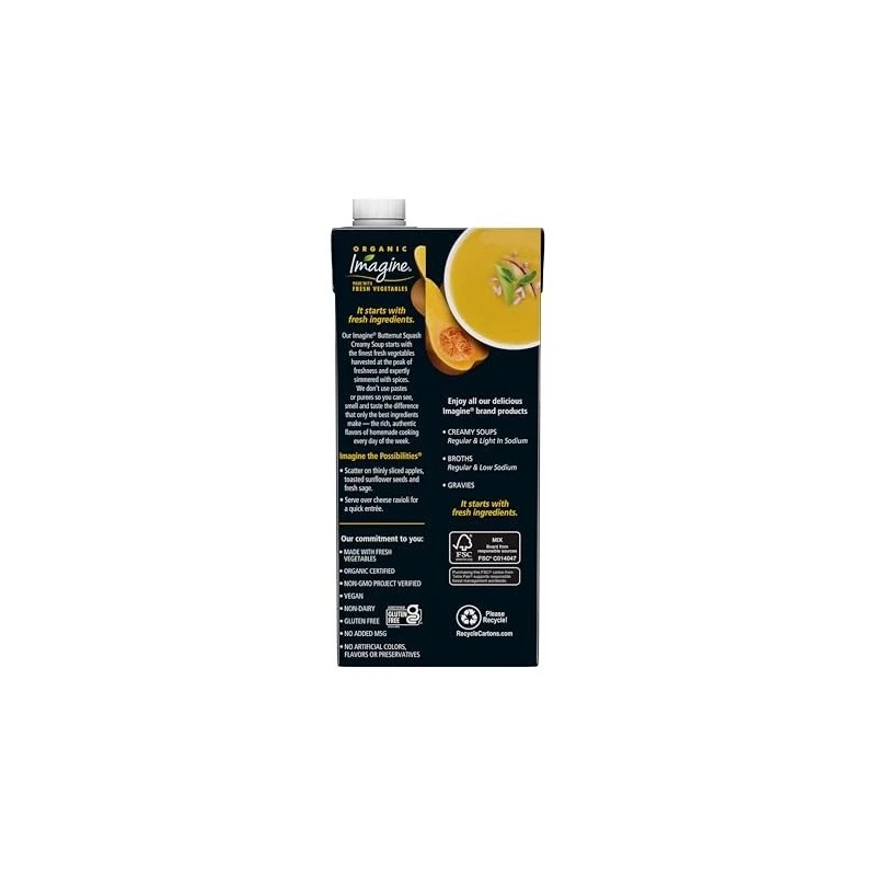Imagine Organic Butternut Squash Creamy Soup 32 Fl. Oz (Pack