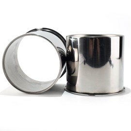 Rheedal 2Pcs 5.15inch Stainless Trailer Wheel Center Caps Push Through 5.15" Bore 4.69" Tall Open End Hub Cap for Truck SUV RV Wheel Rim, Chrome Wheel Cover