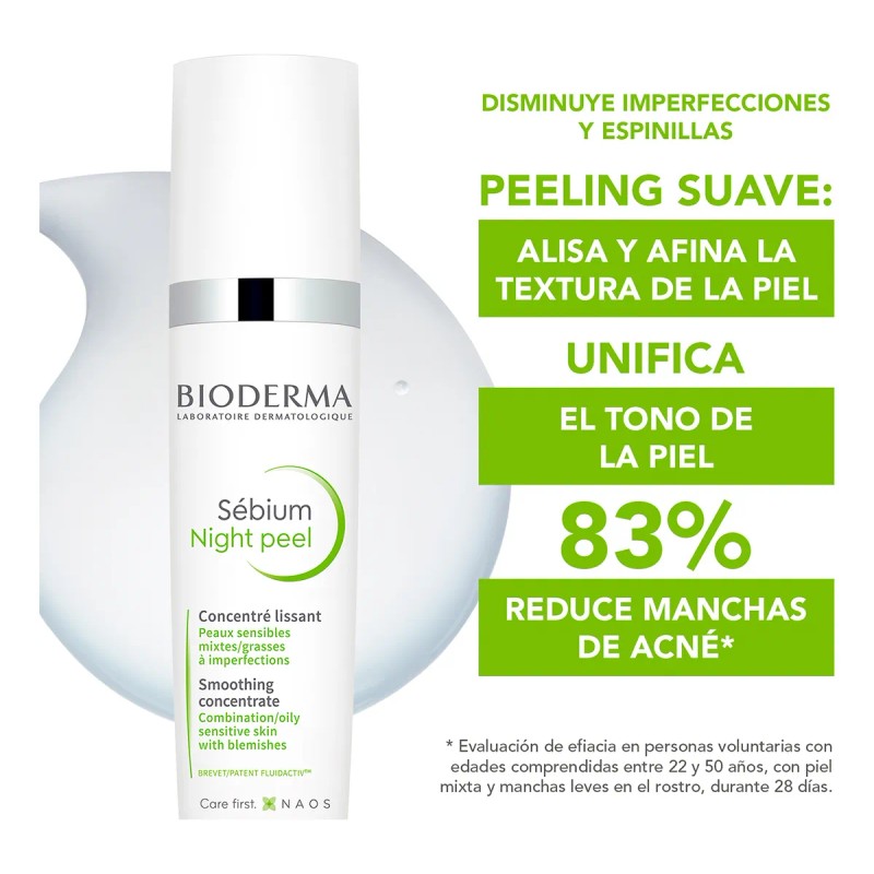 Bioderma Sébium Night Peel, Peeling De Alta Tolerancia, 40ml Mixta