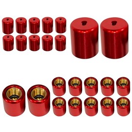 (4 Pack) 1/4 inch HVAC Locking Caps (Tool Sold Separately) Made from Quality Yellow Brass for Many Years of Protection. Pink 410A (Caps are Keyed R22) for Extra Protection. (4)