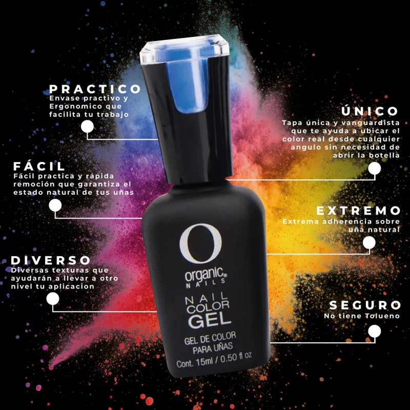 Color Gel Esmalte Uñas Organic Nails Nude Traslucidos 15ml