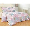 PRIME LINENS Luxury Quilted Patchwork Bedspread Bed Throw 3 Piece