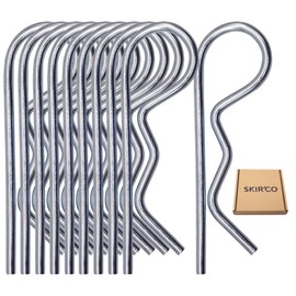 SKIR'CO (10 pcs) Zinc Plated Steel Spring Cotter Pins 2 mm, Ring R Clips, R Shaped Spring Cotter Pin