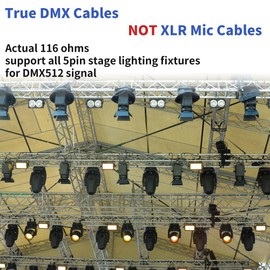 SMALL-EYE 5 Pin DMX Cable 10ft 1 Pack – 4-Core Male to Female Stage Lighting DMX512 Cable(10')