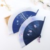 Park Ssangbang (domestic production) silk bamboo fan + high-quality silk fan house, bamboo swallow / 박씨상방 (국내제작)실크대나무부채 +고급비단 부채집, 대나무제비