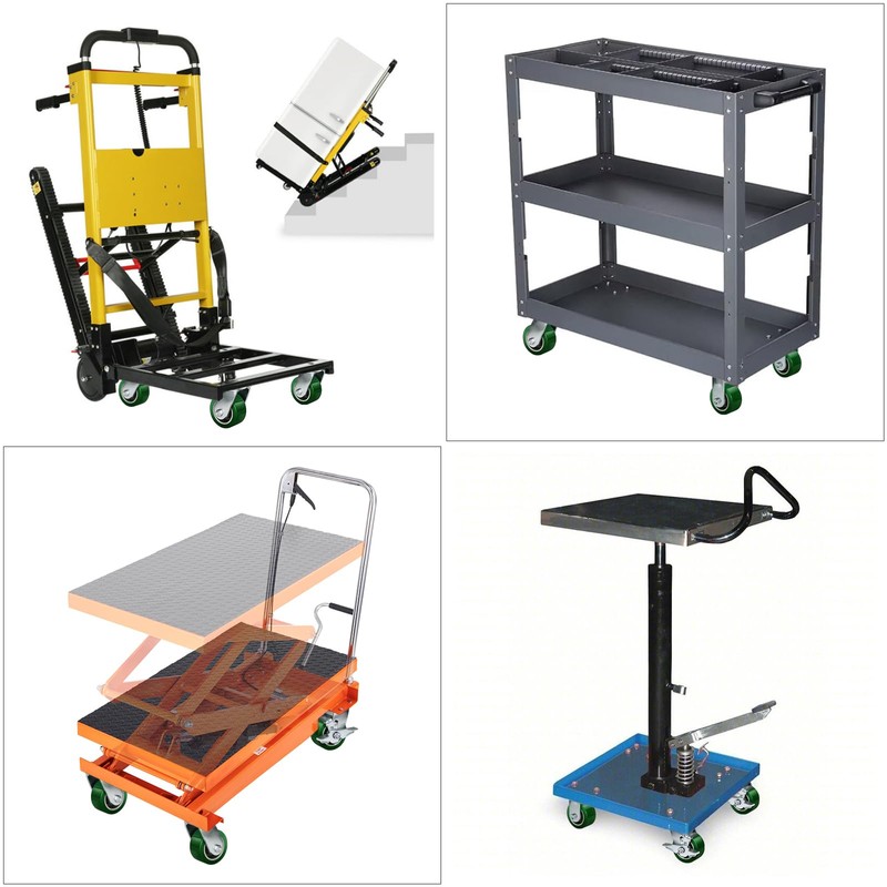 LONGRUNFORU 4" x 2" Industrial Casters, Polyurethane on Aluminum Wheel,