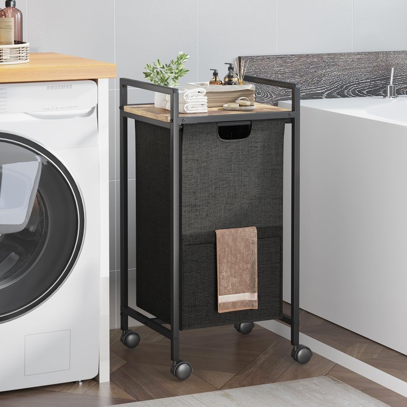 Laundry Hampers,Laundry Basket， Laundry Sorter with Top Shelf & Removable