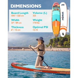 Mistral Inflatable Stand Up Paddle Board with SUP Accessories, 10'6''x33''x6'' All-Round SUP for Family, Touring, Kayaking, Yoga, Pets, Fishing, Wide Stable Design and Lightweight ISUP