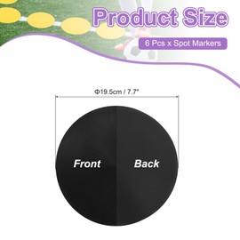PATIKIL Spot Markers 8 Inch, 12 Pcs Non-Slip Floor Dots Agility Markers Flat Field Cones Poly Dots for Gym PE Speed Training Dance Soccer Basketball Sports, Black