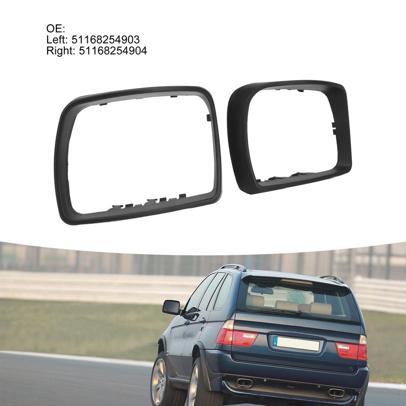 2PCS Car Rearview Mirror Frame Left Right Impact Resistant Protective