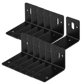 Adjustable Mounting Bracket with Slotted Hole L Shape Black Furniture Corner Angle 90 Degree Construction Angle Connector 80 x 60 x 45 mm Pack of 12