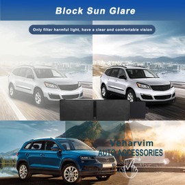 Veharvim Polarized Sun Visor for Car with Zipper Slider, Upgraded UV400 Car Sun Visor Extension with PC Lens and Side Sunshade,Anti-Glare Visor for Safe Driving,UV-Filtering/Protection