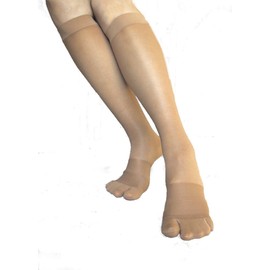 [For Bunions and Bunions] Casahara Style Short Stockings "Below the Knee" (3 Finger & Taping Function) / Beige