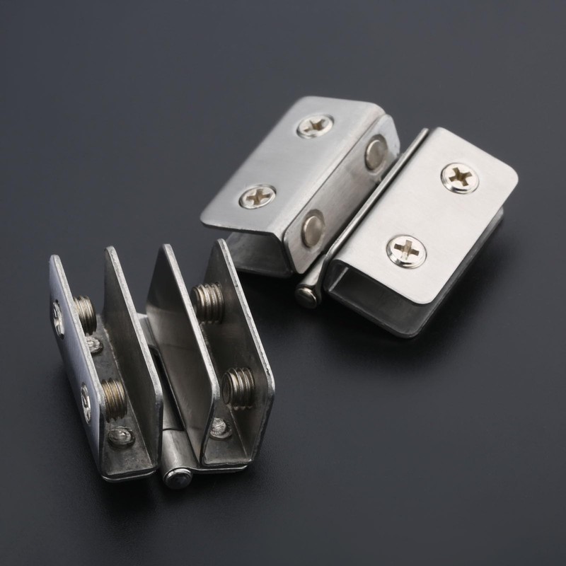 2 Pieces Glass Door Clamp Hinge,Zinc alloy Folding Door Hinge