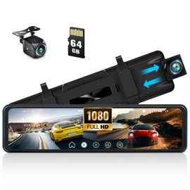 Mirror Dash Cam,11.26 inch Mirror Dash Cam Front and Rear Camera with Night Vision,Car Dashcam Driving Recorder with G-Sensor,Rearview Mirror Backup Camera Loop Recording,Parking Monitor