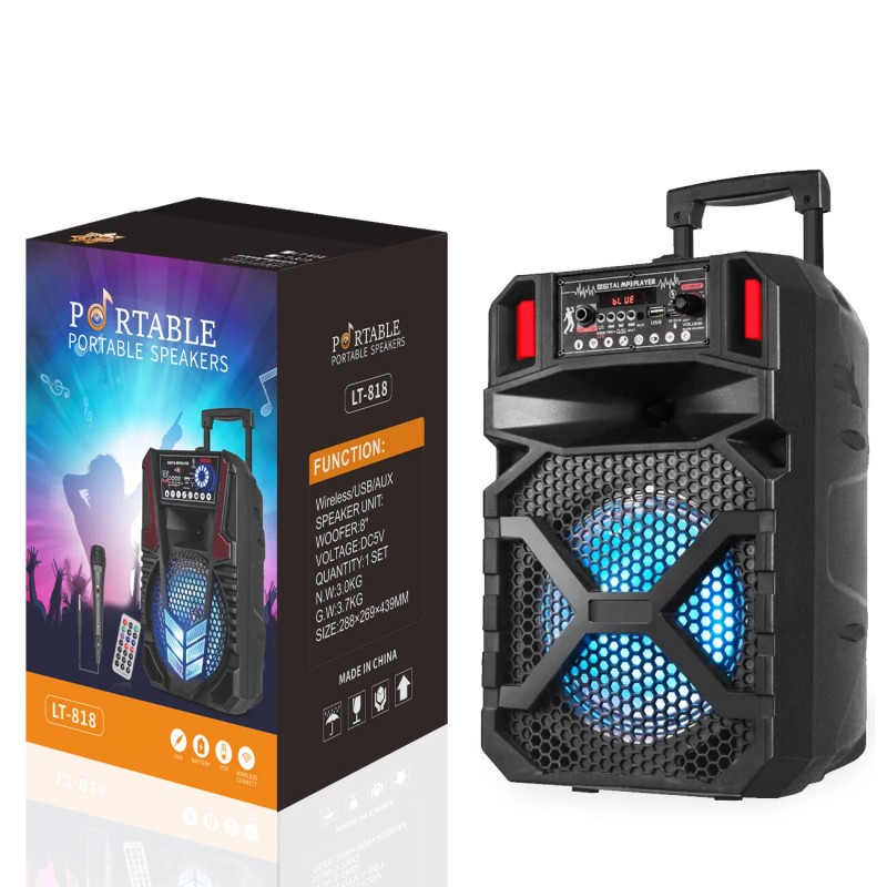 Reiko 8" Speaker with A charger line and wired mic,