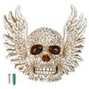 Skull Statue Butterflies Pattern Handcraft Exquisite Skeleton Head Statue with