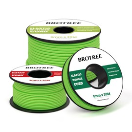 Brotree Elastic Cord Bungee Cord 3mm x 10m Elastic Rope String Thread Heavy Stretch for DIY, Crafts, Sewing, Beading, Jewellery, Necklace, Bracelet, Tent Poles and Backpack - Fluorescent Green