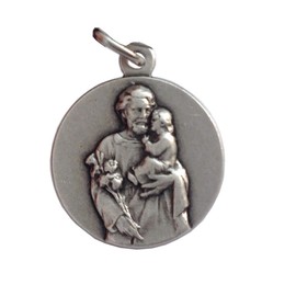 SAINT JOSEPH (HUSBAND OF THE HOLY VIRGIN MARY) MEDAL - 100% MADE IN ITALY (St. Joseph Round Shape)