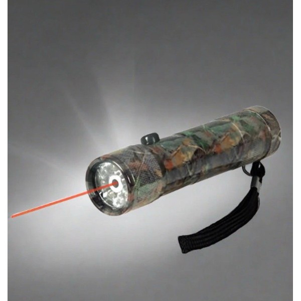 Rivers Edge Green Camo Laser LED Compact Flashlight 4 1/2”
