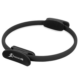 ProSource Fit Pilates Resistance Ring 36cm Dual Grip Handles for Toning and Fitness, Black