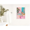 Kate and Laurel Tiger Bathtub Vibrant Dopamine Decor Framed Canvas
