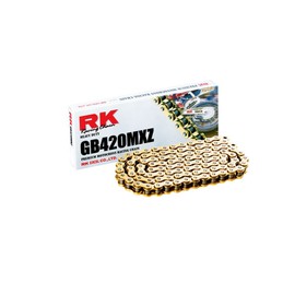 RK Racing Chain GB420MXZ-90 (420 Series) Gold 90 Link Heavy Duty MX/SX Racing Non O-Ring Chain with Connecting Link