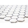 Hexagon Plain White Glossy Ceramic Mosaic Tile