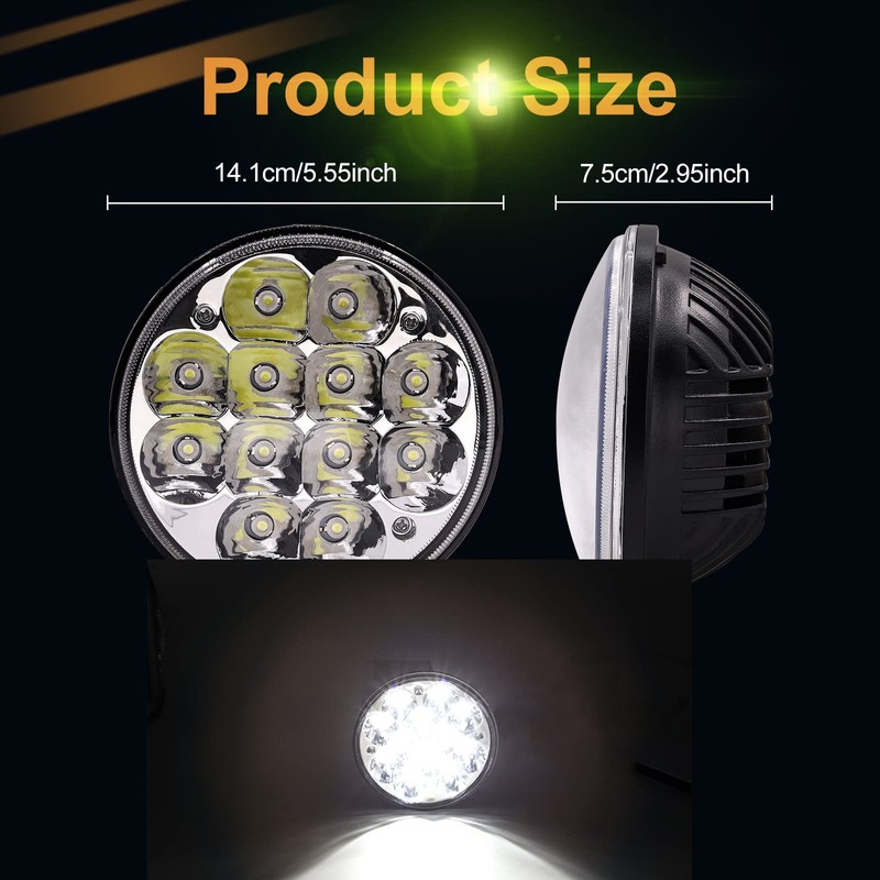 H5001 Led Headlight, 5.75" 5-3/4" Round Par46 LED Unity Spotlight,