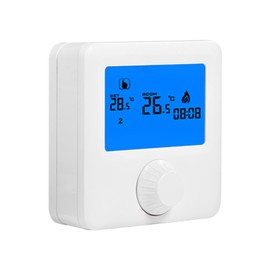 Natudeco Thermostats Programmable Temperature Control Meter LCD Digital Display Temperature Controllers Electric Heating Cooling Tools for Wall Hung Furnaces