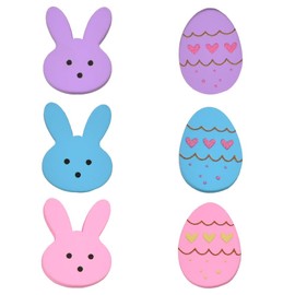 Mini Easter Eggs Earrings for Women Cute Rabbit Stud Earrings for Woman 3Pcs Asymmetry Cartoon Earrings Studs Flat Pack Acrylic Colorful Easter Bunny Earrings Gifts for Women Wife Daughter Gifts