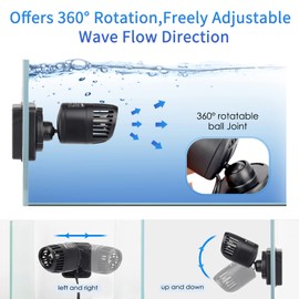 hygger Wave Maker for 40-100 Gallon Aquarium with Magnetic Mount Quiet Powerhead for Saltwater and Freshwater Fish Tank 1056 GPH