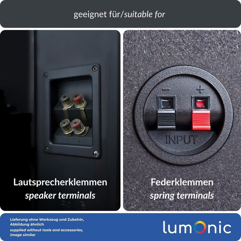 Lumonic Lautsprecherkabel | 25m Rot Schwarz | 2X 1,5mm² CCA