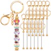 Tondiamo 12 Pcs Beadable Keychains Bars Bulk Blank Beaded Metal