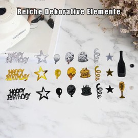 60th Anniversary Confetti, 60th Birthday Glitter Confettis, 60th Birthday Anniversary Confetti Decoration Wedding Party Table Decorations (Gold Black)