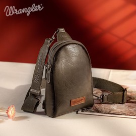Wrangler Small Sling Bag for Women Fanny Packs Crossbody Bags Chest Bag Cross Body Purse for Travel