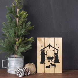 Nativity Manger Stencil - Reusable Stencil for Painting - Great for DIY Crafts and Projects