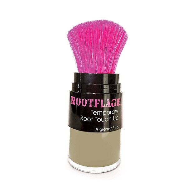 Rootflage Root Touch Up Hair Powder - Temporary Hair Color, Gray Coverage, Root Concealer, Thinning Hair Filler, Dry Shampoo- Kabuki Applicator - Dirty Blonde (Smoky Blonde)